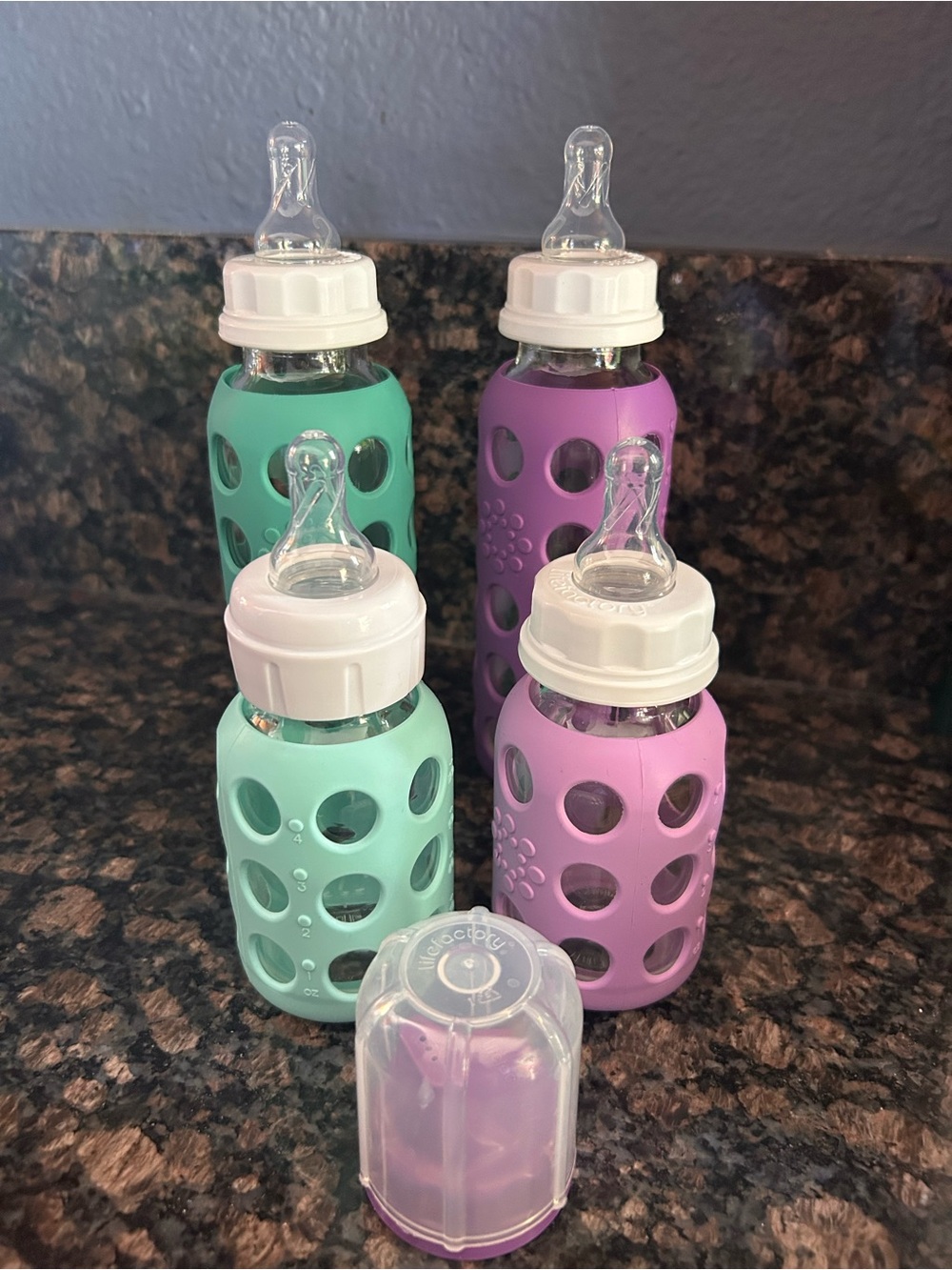 Lifefactory Baby Bottles 4oz & 9oz Glass NWOT